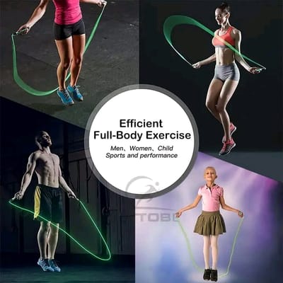 Outtobe Jump Ropes Luminous Skipping Rope LED Light Up Rope Adjustable Rope_img_7
