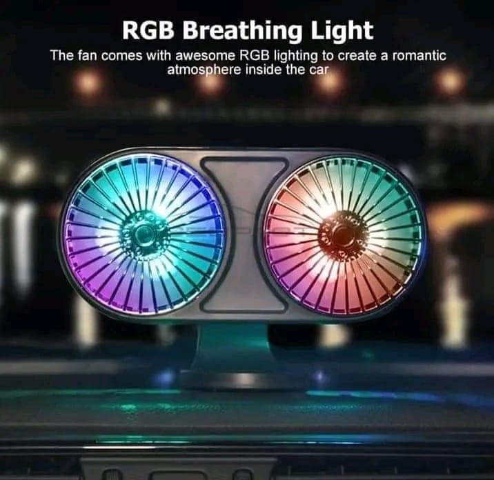 🔥 Geepact RGB Colorful USB Powered Double-Head Fan...