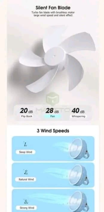 🔥🔥 MAYTTO USB rechargeable remote controlled Desktop Hanging Camping Fan..._img_4