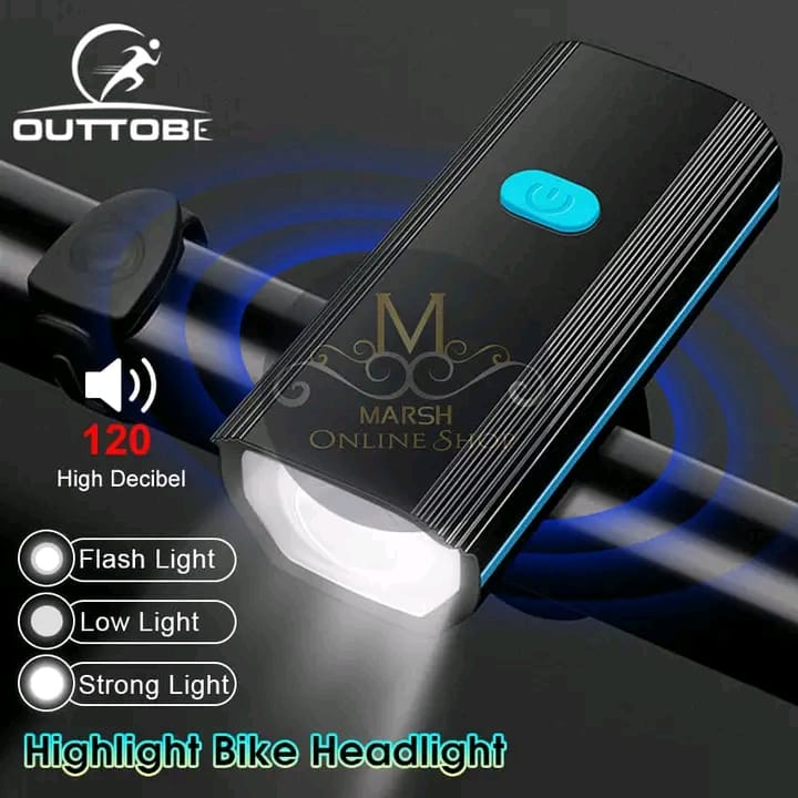 💥Outtobe Bicycle Lamp Headlight Multi-Function 2-In-1 Headlight With Speaker