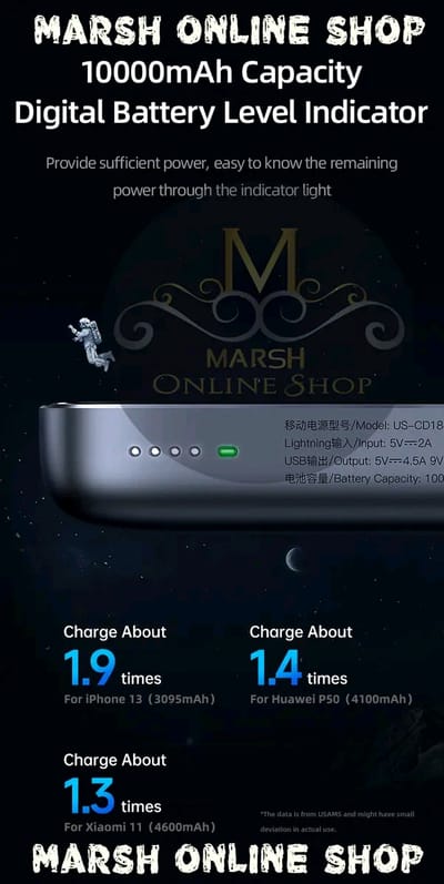 💥USAMS CD184 10000mAh PD 20W Aluminum Magnet WirPower Bankeless_img_6