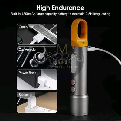 💥Auoyo Multifunctional COB Warning Zoomable Flashlight_img_1