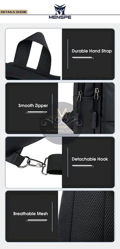 💥MENSPE Men's Chest Bag Cross Body Bag Pouch Bag Travel Shoulder Bag_img_7