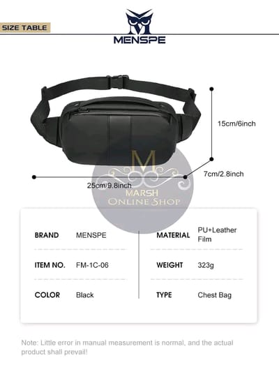💥MENSPE Men Chest Bags Waist Pack Cross Body Bags_img_6