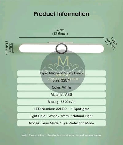 💥Auoyo Magnetic Study Lamp Dual Mode Switch Magnetic Absorption Three Color Reading Desk Lamp_img_1