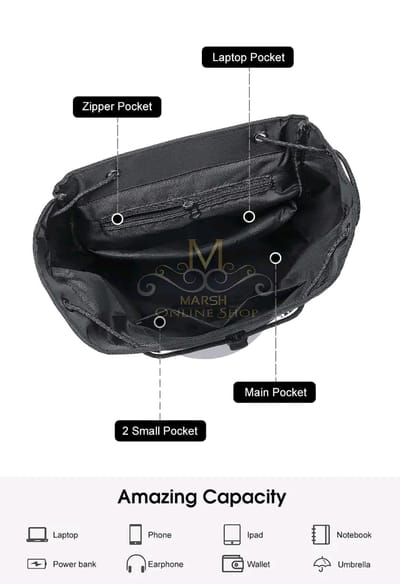 MENSPE Men Laptop Backpack Large Capacity Business Bag College Backpack Waterproof Travel Backpack_img_4