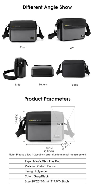 💥LouisWill Crossbody Bag Large Capacity Shoulder Bag Waterproof Anti-Thief Sling Bag Street Shoulder Bag_img_16