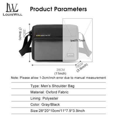 💥LouisWill Crossbody Bag Large Capacity Shoulder Bag Waterproof Anti-Thief Sling Bag Street Shoulder Bag_img_1