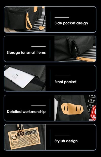 LouisWill Unisex Backpack Large Capacity Shoulder Bag Fashion Student Bag School Bag Hiking Travel Bags Men's Waterproof Bag Casual Nylon Backpacks_img_7