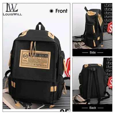 LouisWill Unisex Backpack Large Capacity Shoulder Bag Fashion Student Bag School Bag Hiking Travel Bags Men's Waterproof Bag Casual Nylon Backpacks_img_9