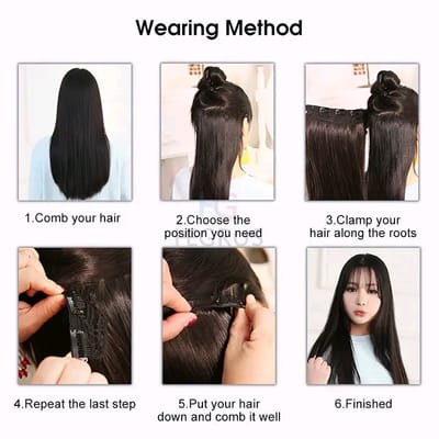 HEGRUS 60CM Natural Straight Hair Heat Resistant Synthetic_img_7