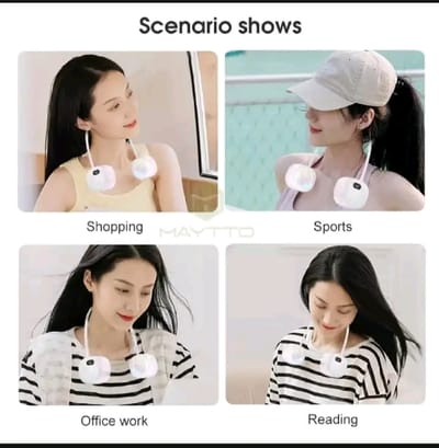MAYTTO Neck Fan Portable Bladeless 360° Adjustable USB Cooling Neck Fan._img_3