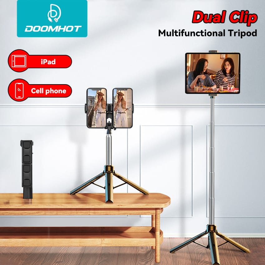 DoomHot Selfie Stick / Accessories Bluetooth Remote Dual Cell Phone Holder