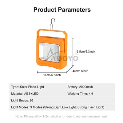 =999Auoyo LED Solar USB Rechargeable Waterproof Handheld  Portable Spotlight_img_2