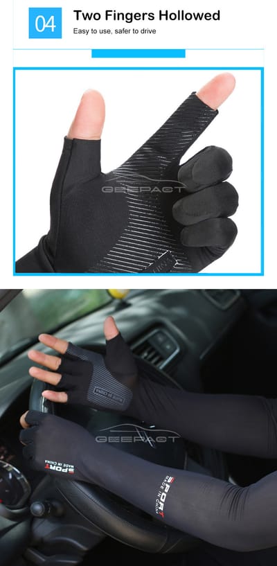 Geepact 2PCS Ice Silk Sleeves Anti_img_9