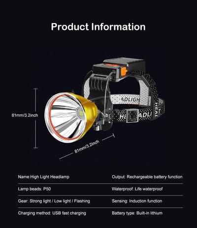 Auoyo LED Headlamps P50 Headlight Fla_img_5