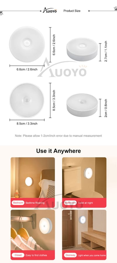 Auoyo LED Night Light Motion-Sensing Lamp Portable Night Lamp_img_13