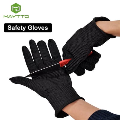 MAYTTO Cut Resistant Work Gloves Anti-Vibration Gloves Heat Resistant Knit_img_0