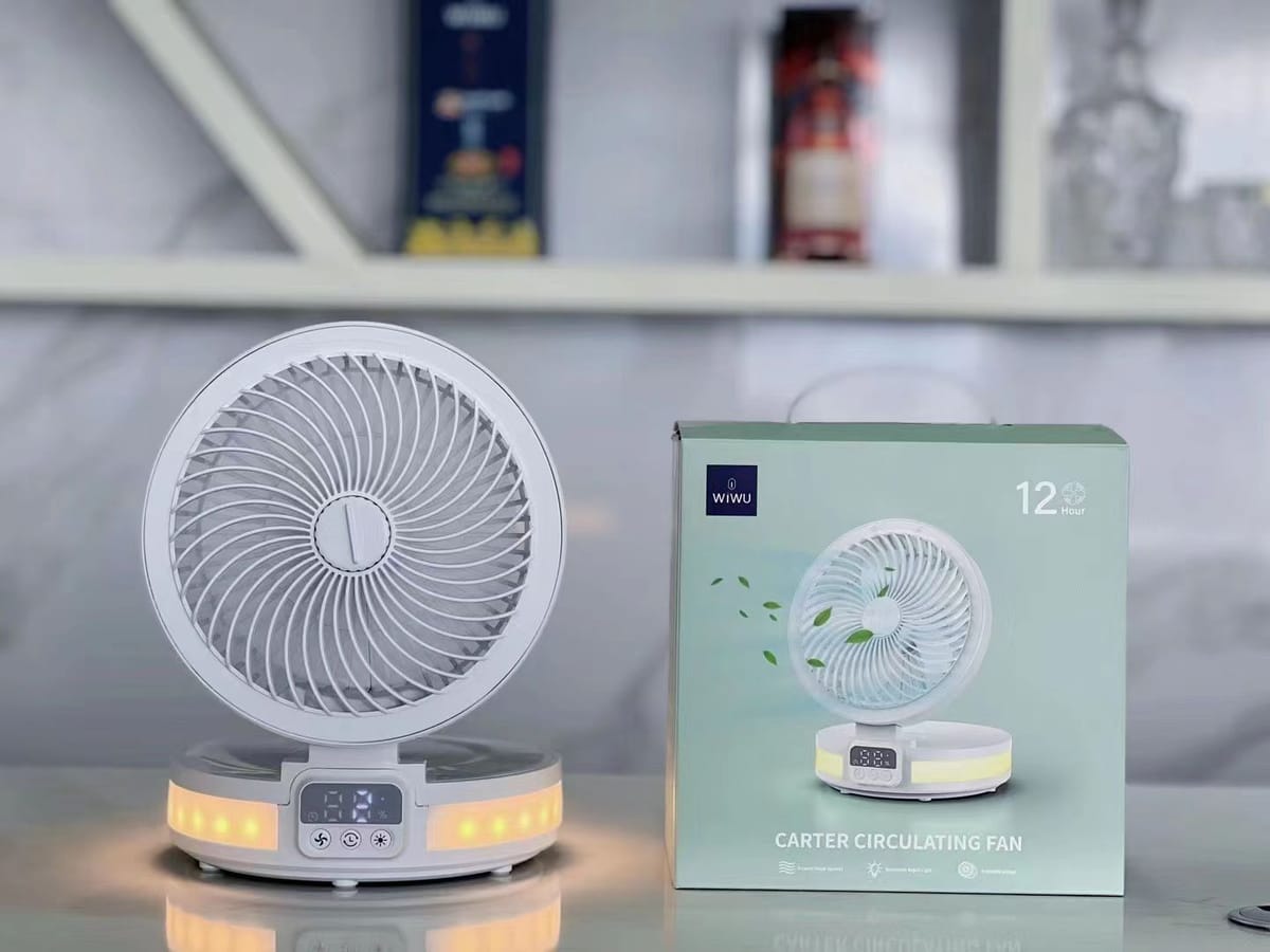 🔰💥WiWu FS05 LED Display Control Panel Rechargeable Fan (4000mAh Battery)
