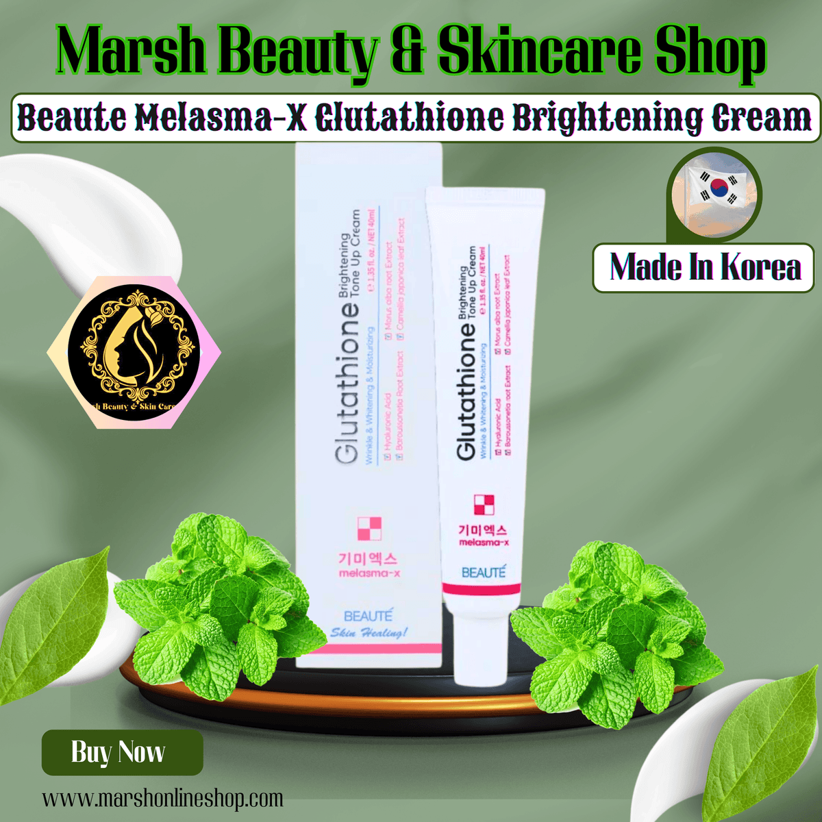 👉🔰BEAUTE Melasma X Glutathione Brightening Tone Up Cream