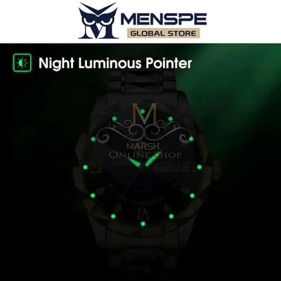 💥MENSPE Men's Fashion Watch Quartz Watch With Diamond Calendar Watch_img_7