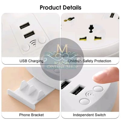 ð¥Doomhot Row socket Lamp Multifunctional European Standard Perforated Night Light_img_1