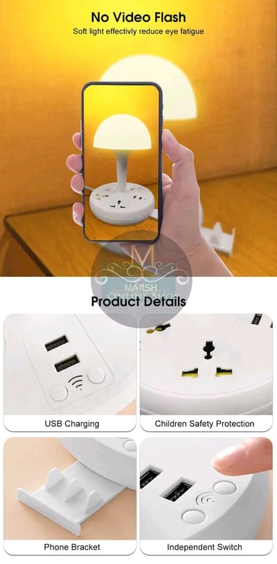 ð¥Doomhot Row socket Lamp Multifunctional European Standard Perforated Night Light_img_6