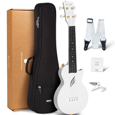 🔰Enya Concert Nova U Carbon Fiber Travel Ukulele(White)_img_1