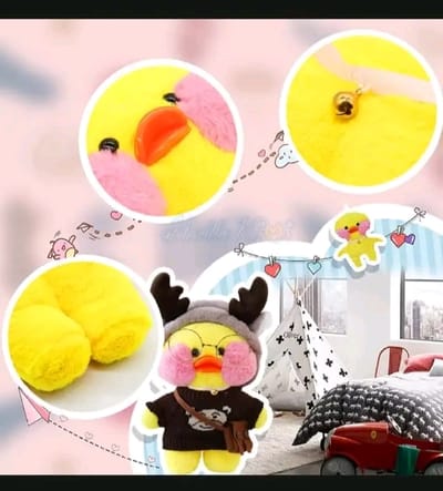 HelloKimi 30cm Mimi Ins Little Yellow Duck Dol Plush Shoft Toy_img_6