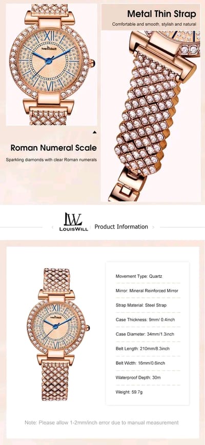 ð¥LouisWill Steel Strap Waterproof Wristwatch_img_7