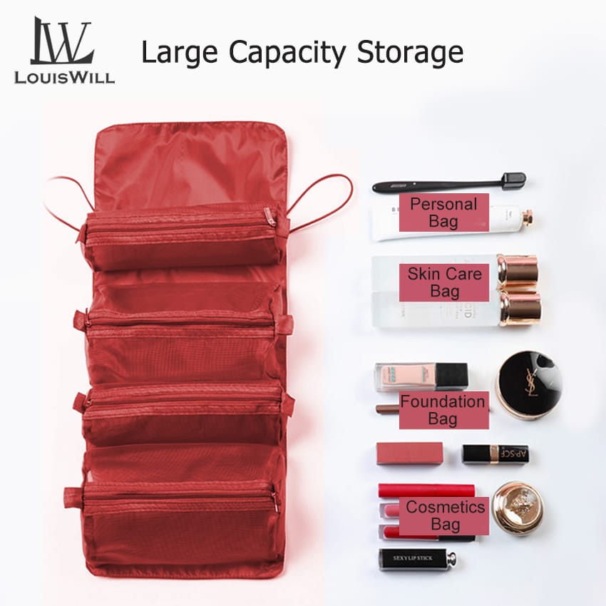 LouisWill Cosmetics Bag Cosmetics Item for Women Detachable Makeup Bags