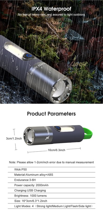 Auoyo light Keychain Torch Mini Telescopic Focusing light Strong Bright_img_10
