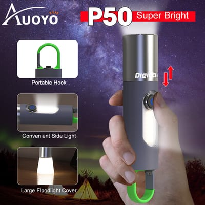 Auoyo light Keychain Torch Mini Telescopic Focusing light Strong Bright_img_0