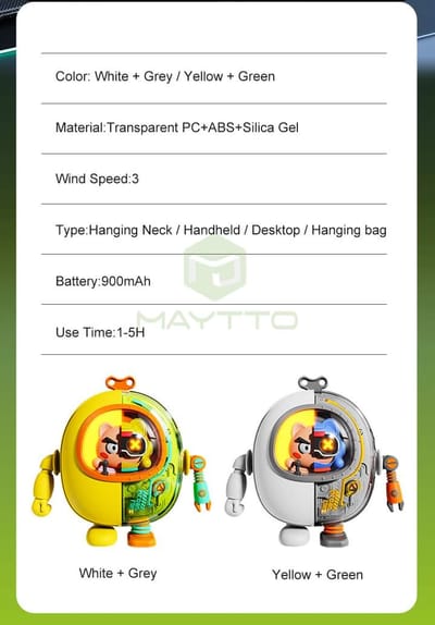 ๐ฅMaytto Rechargeable 3 Wind Speed Mini Handheld Fan_img_1