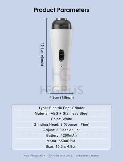 ๐ฅHEGRUS Rechargeable Electric Foot Grinder with 2 Grinding Heads_img_5