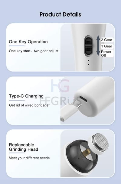 ๐ฅHEGRUS Rechargeable Electric Foot Grinder with 2 Grinding Heads_img_6